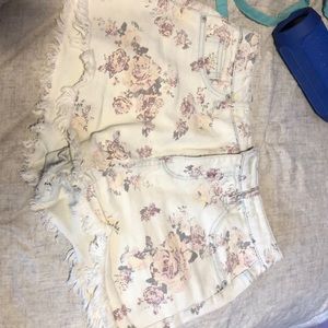 Floral high waist shorts